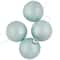 4ct. 3.25" Blue & Silver Snowflake Glass Christmas Ball Ornaments